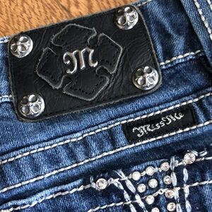 MISS ME Boot denim jeans Womens 29 cross pockets